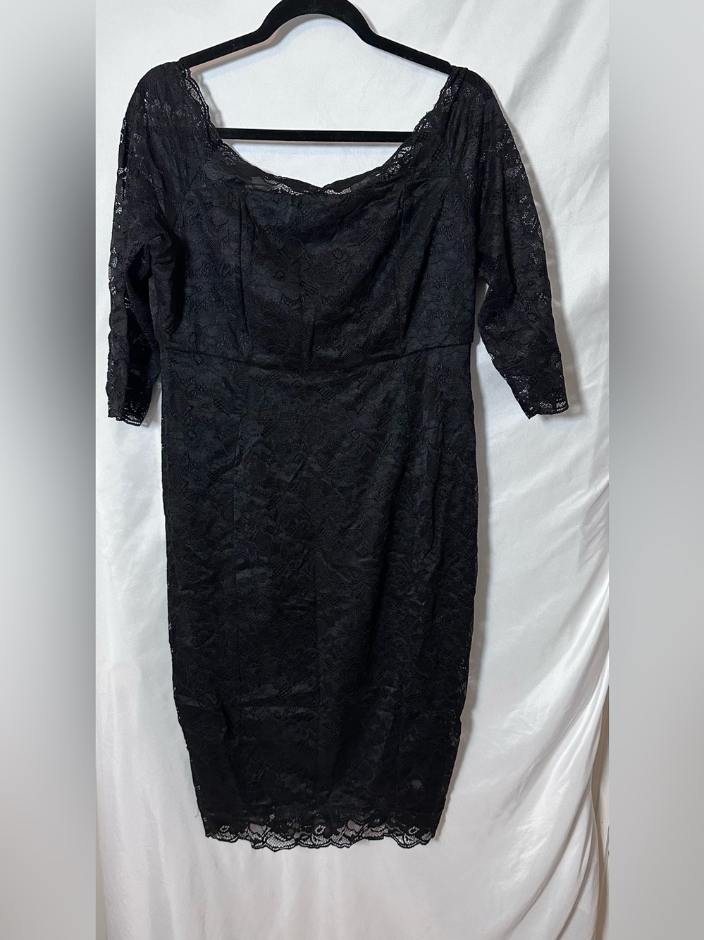 Torrid Special Occasion Black Lace Off Shoulder Bodycon Dress Size 18